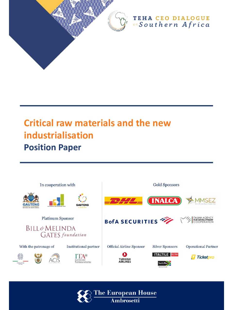 Critical raw materials and the new industrialisation
